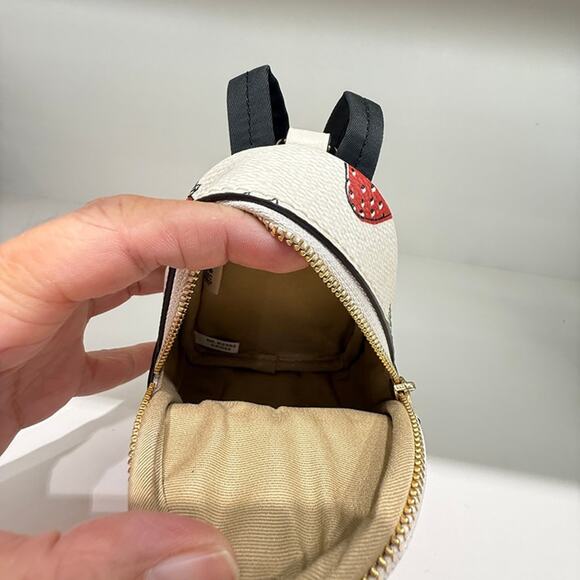Coach Mini Court Backpack Bag Charm With Strawberry Print CAO93 - Picture 4 of 5